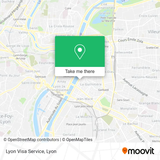 Lyon Visa Service map