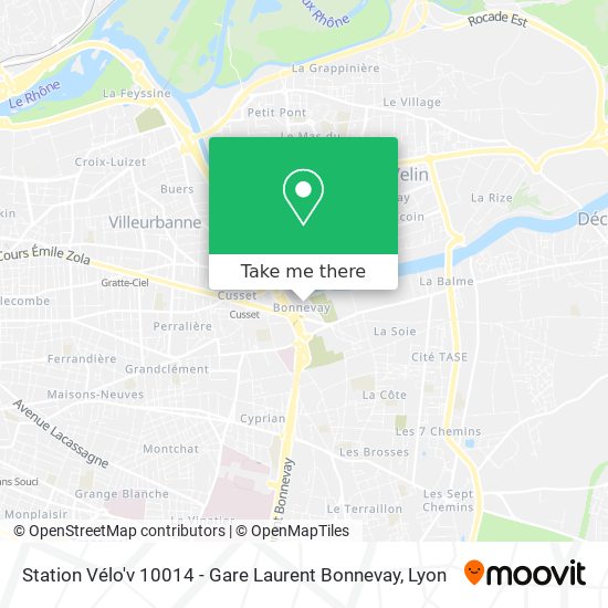 Mapa Station Vélo'v 10014 - Gare Laurent Bonnevay