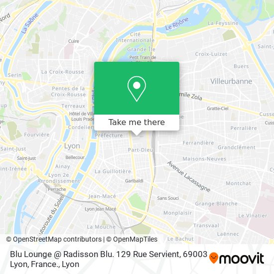Blu Lounge @ Radisson Blu. 129 Rue Servient, 69003 Lyon, France. map