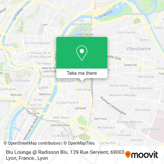 Blu Lounge @ Radisson Blu. 129 Rue Servient, 69003 Lyon, France. map