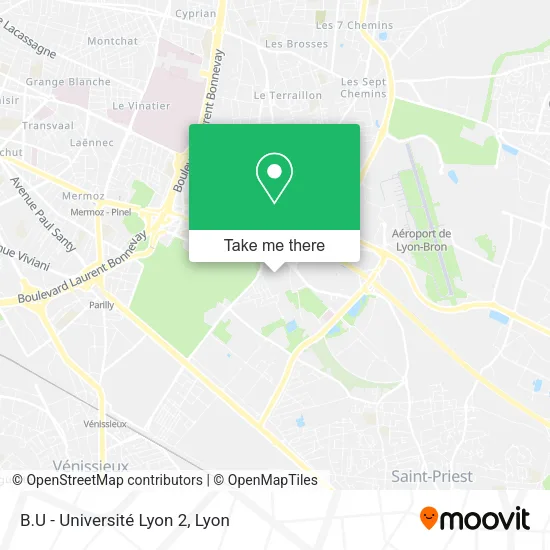 B.U - Université Lyon 2 map