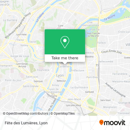 Fête des Lumières map