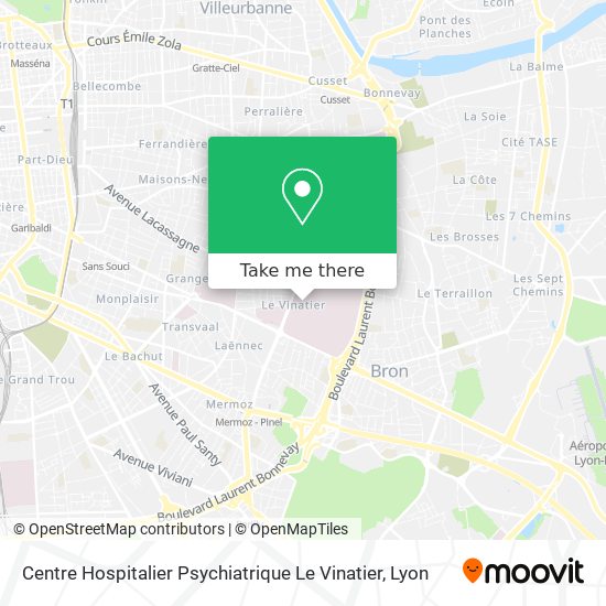 Centre Hospitalier Psychiatrique Le Vinatier map