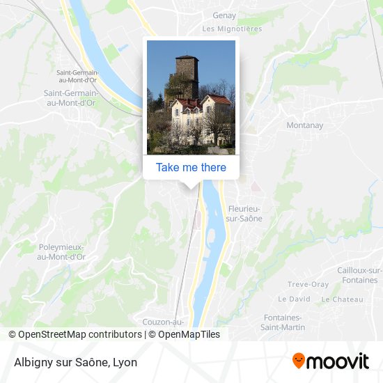 Mapa Albigny sur Saône