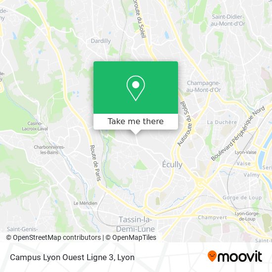 Mapa Campus Lyon Ouest Ligne 3