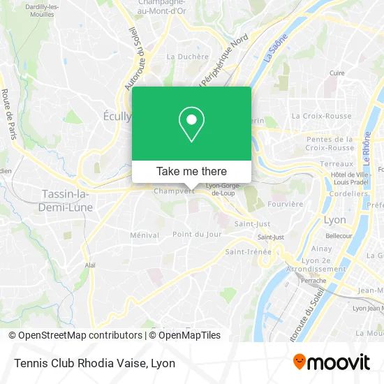 Tennis Club Rhodia Vaise map