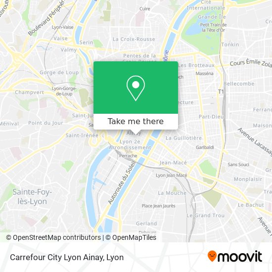 Carrefour City Lyon Ainay map