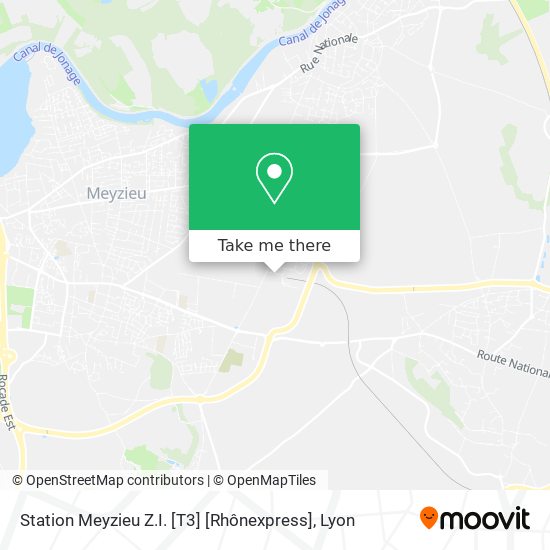Mapa Station Meyzieu Z.I. [T3] [Rhônexpress]