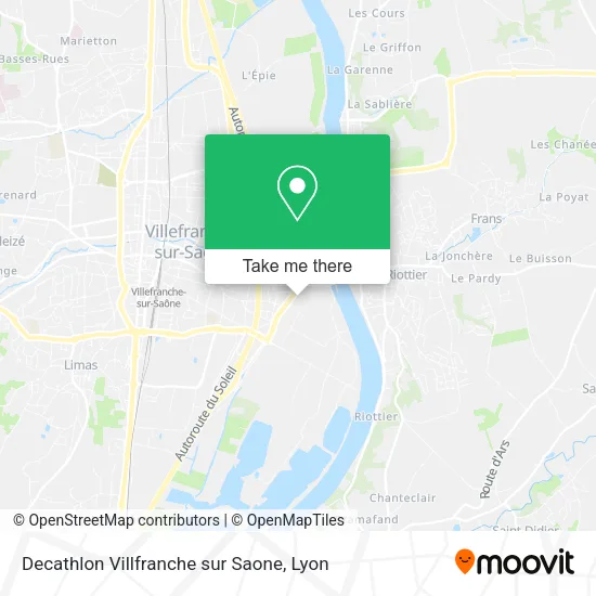 Decathlon Villfranche sur Saone map