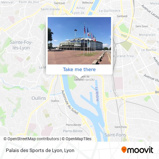 Mapa Palais des Sports de Lyon
