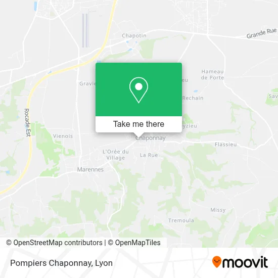 Pompiers Chaponnay map