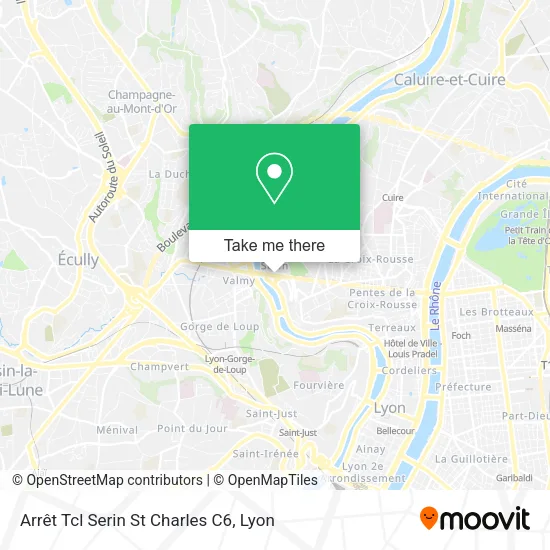 Arrêt Tcl Serin St Charles C6 map