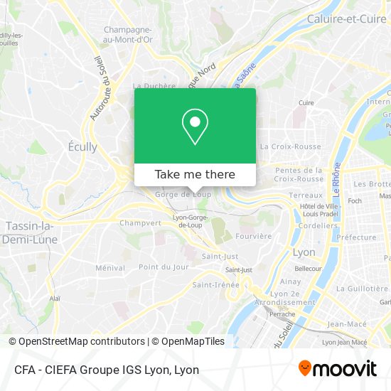Mapa CFA - CIEFA Groupe IGS Lyon