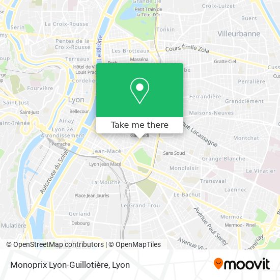 Mapa Monoprix Lyon-Guillotière