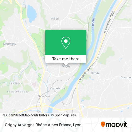 Grigny Auvergne Rhône Alpes France map