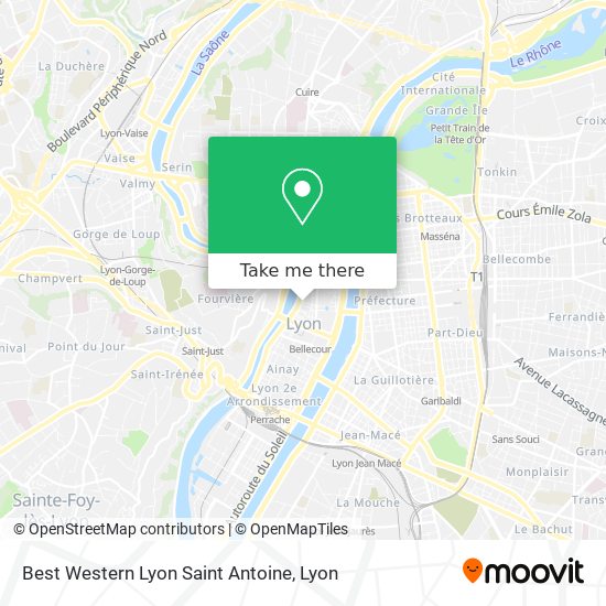 Best Western Lyon Saint Antoine map