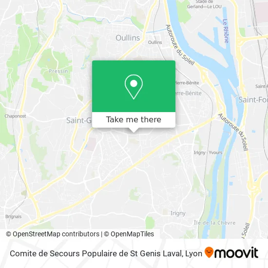 Comite de Secours Populaire de St Genis Laval map