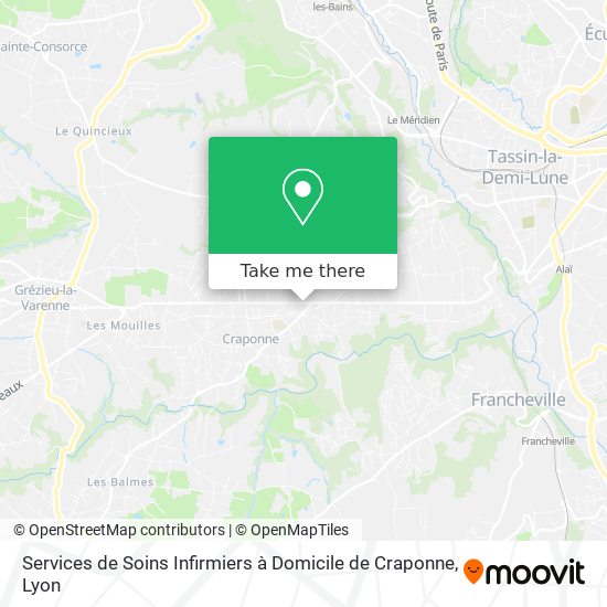 Mapa Services de Soins Infirmiers à Domicile de Craponne