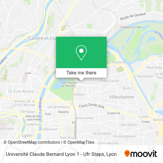 Université Claude Bernard Lyon 1 - Ufr Staps map