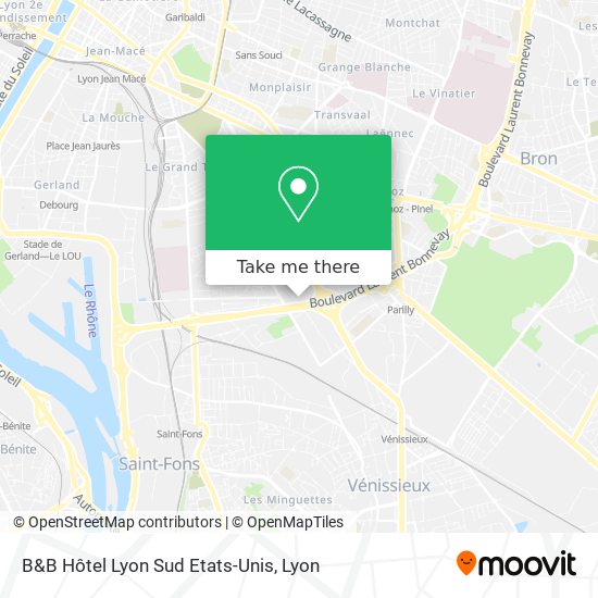 B&B Hôtel Lyon Sud Etats-Unis map