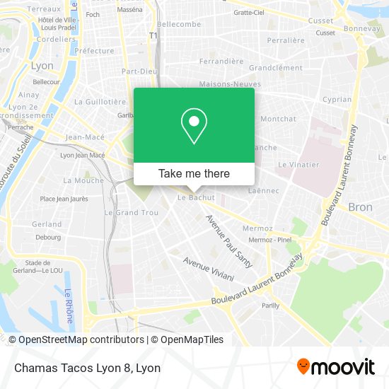 Chamas Tacos Lyon 8 map