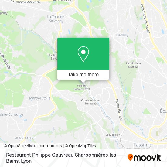 Mapa Restaurant Philippe Gauvreau Charbonnières-les-Bains