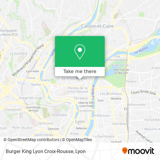 Burger King Lyon Croix-Rousse map