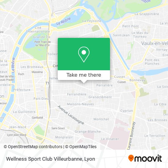 Wellness Sport Club Villeurbanne map