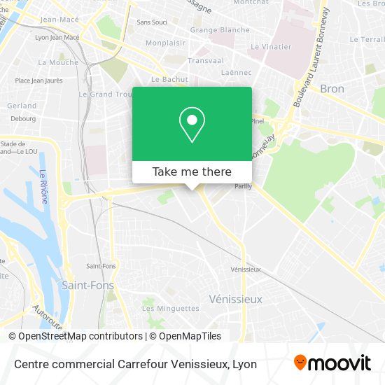 Mapa Centre commercial Carrefour Venissieux