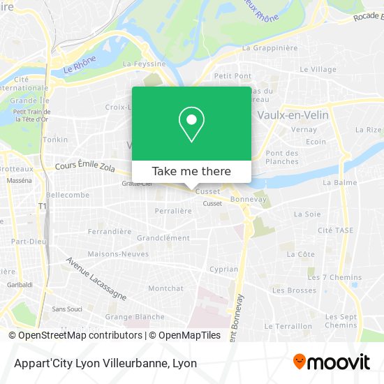 Appart'City Lyon Villeurbanne map
