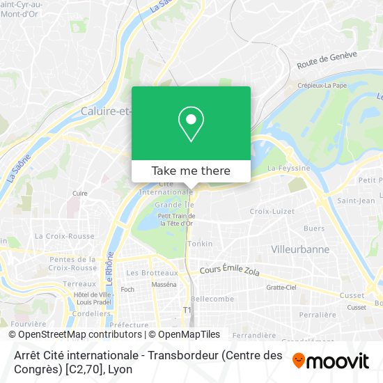 Mapa Arrêt Cité internationale - Transbordeur (Centre des Congrès) [C2,70]