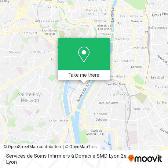 Services de Soins Infirmiers à Domicile SMD Lyon 2e map