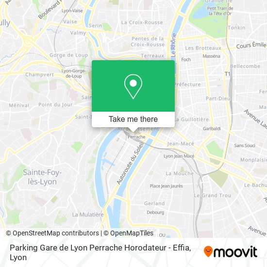 Parking Gare de Lyon Perrache Horodateur - Effia map