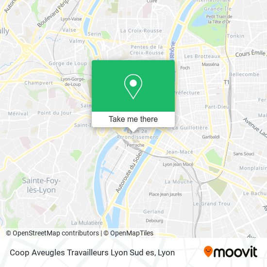 Coop Aveugles Travailleurs Lyon Sud es map