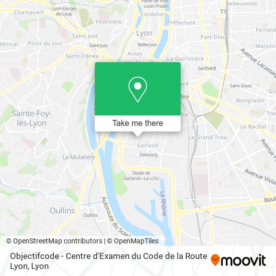 Mapa Objectifcode - Centre d'Examen du Code de la Route Lyon
