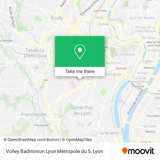 Volley Badminton Lyon Métropole du 5 map