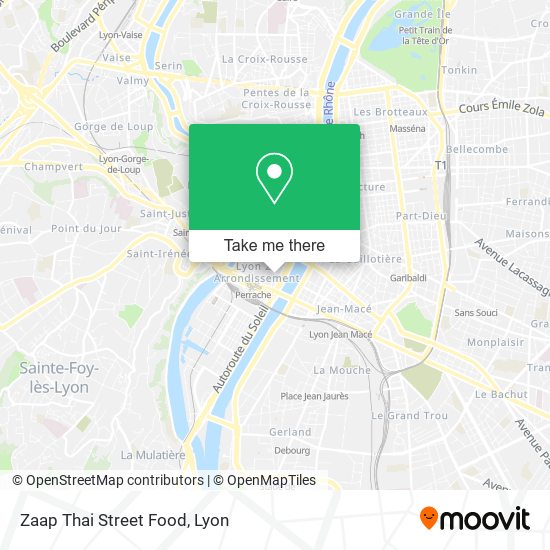 Zaap Thai Street Food map