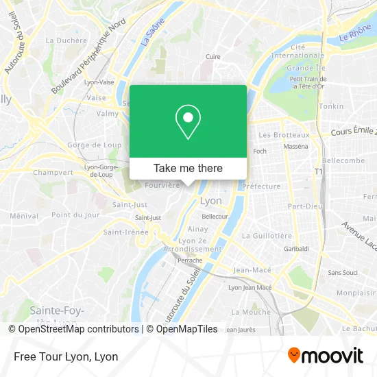 Free Tour Lyon map