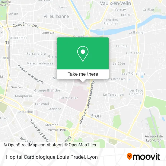 Hopital Cardiologique Louis Pradel map