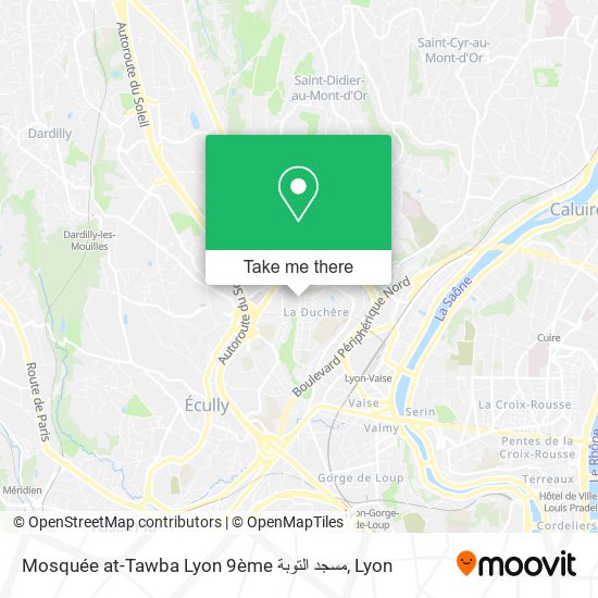 Mosquée at-Tawba Lyon 9ème مسجد التوبة map