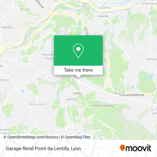 Garage Rond Point de Lentilly map