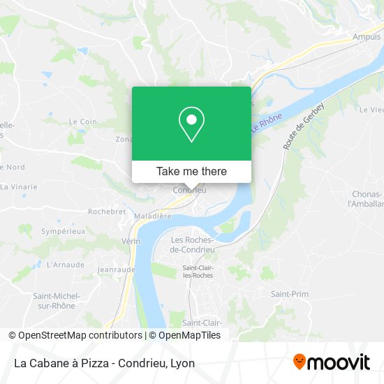 La Cabane à Pizza - Condrieu map