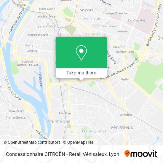 Concessionnaire CITROËN - Retail Vénissieux map