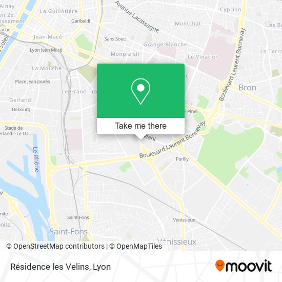 Résidence les Velins map