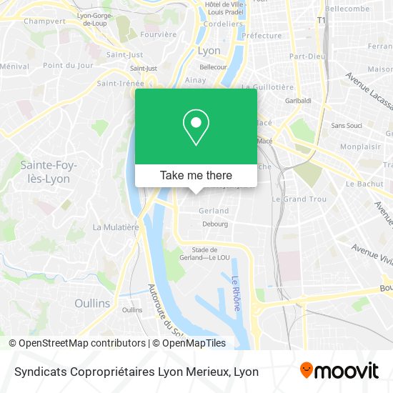 Syndicats Copropriétaires Lyon Merieux map