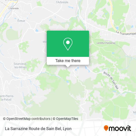 La Sarrazine Route de Sain Bel map