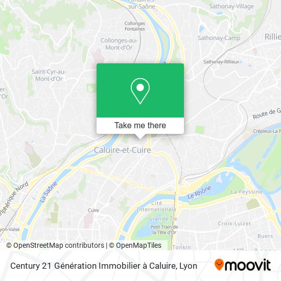 Century 21 Génération Immobilier à Caluire map