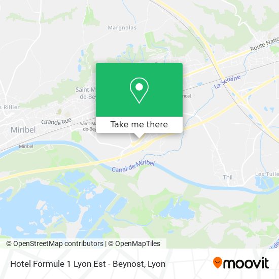 Hotel Formule 1 Lyon Est - Beynost map