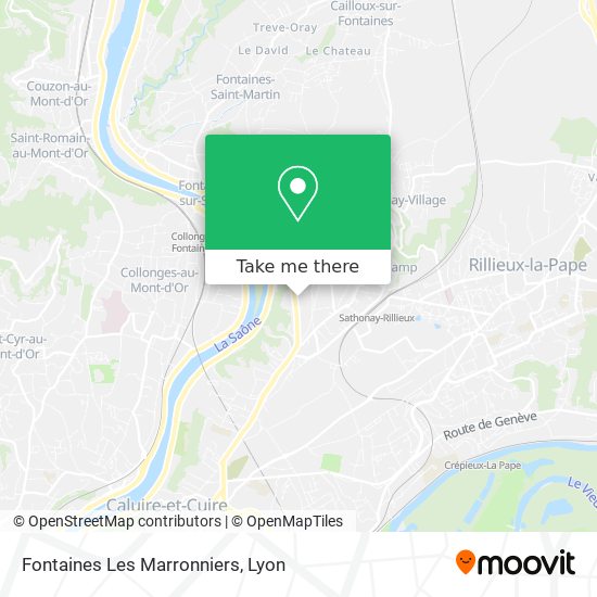 Fontaines Les Marronniers map