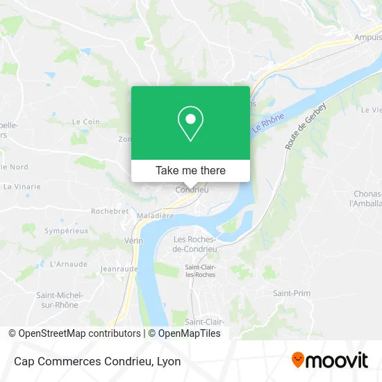 Cap Commerces Condrieu map